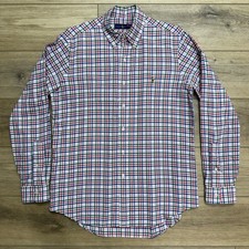 Polo Ralph Lauren Mens Medium Multi Color Tattersall Check Button Down Shirt M