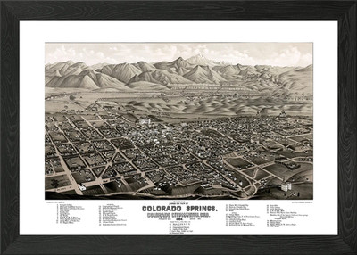 Colorado Springs Karte Gerahmtes Wandbild Poster Leinwanddruck Bild
