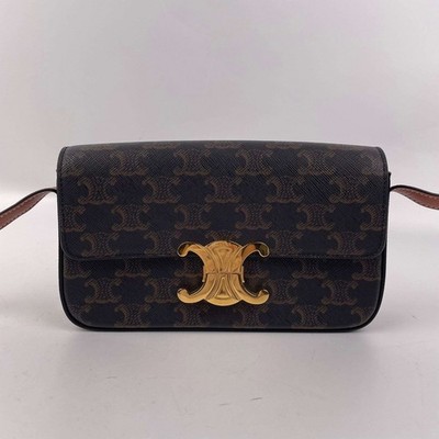 Authentic Celine Triomphe Canvas Shoulder Bag 20cm