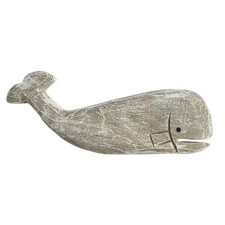 Rustic Wooden Carved Whale Tabletop Statue, Decorative Whale Figurine Carving...