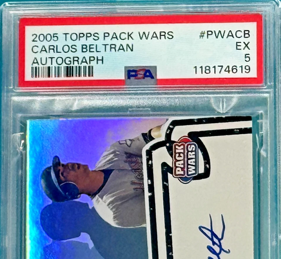 2005 Topps Pack Wars Carlos Beltran Autograph #PWACB PSA EX 5 POP 2! - Image 3 of 4