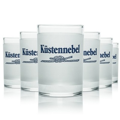 6x Küstennebel Glas 4cl (40ml) Shot Kurze Stamper Schnaps Gläser Frosted Gastro