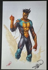 Invincible Art Print Signed By Johnny Desjardins On A 7 X 10.5 Collectible W/COA