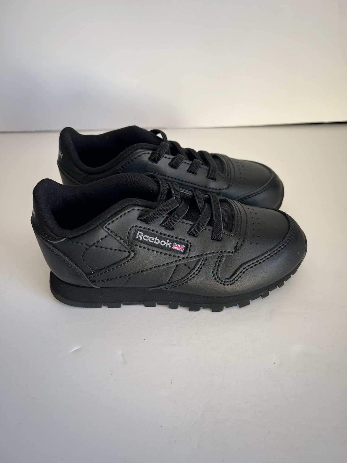 Reebok Classic Leather Infants Black FZ2094 Size 9C Kids Sneakers With Box(NEW) thumbnail 5