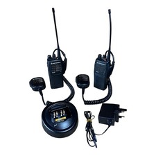 2x Motorola GP640 16-Channel Walkie Talkies + Charger & Speaker Mic Tested