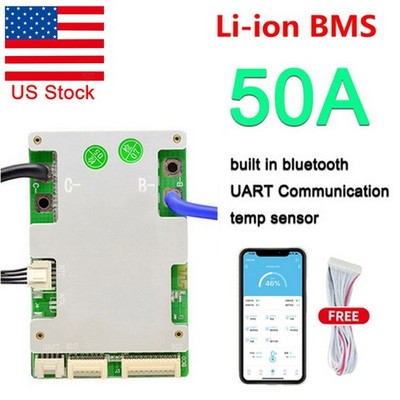 JBD Smart BMS 10S-17S 36V 48V 60V 50A Li-ion Battery Common Port with Balance BT
