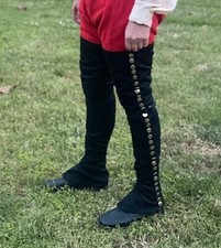 Black Over-The-Knee Gaiters - F I, Revolutionary War