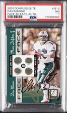 2001 DONRUSS ELITE FACE TO FACE AUTO #FF-2 DAN MARINO 12/100 PSA 7