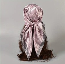 35.4 In. Women's satin like Silky Head Scarf Pink Large headscarf wrap NEW