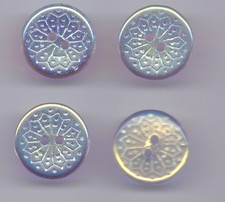 4 vintage glass buttons -  IRIDESCENT