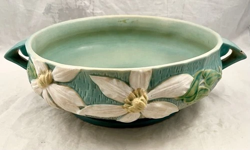 ROSEVILLE POTTERY Clematis Green 10” Console Bowl #145-10