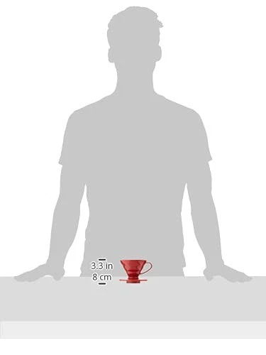 Cono de filtro de café rojo Hario V60 talla 01 verter sobre la cafetera para una preparación perfecta Foto 3 de 4