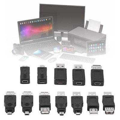 12PCS USB OTG Adapter Kit - Multiple USB2.0 Male to Female Adapter, Micro USB