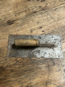 Antique 1900s Mason Tool Wood Handle Cement Trowel Primitive