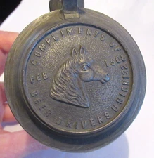 1908 Souvenir Pre Prohibition Beer Drivers Union #132 Glass Stein Tankard