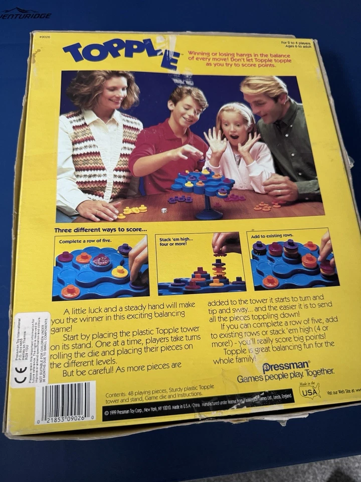 Topple Game - Winning or losing hangs in the balance! - Pressman 1999. Complete - Image 2 of 4