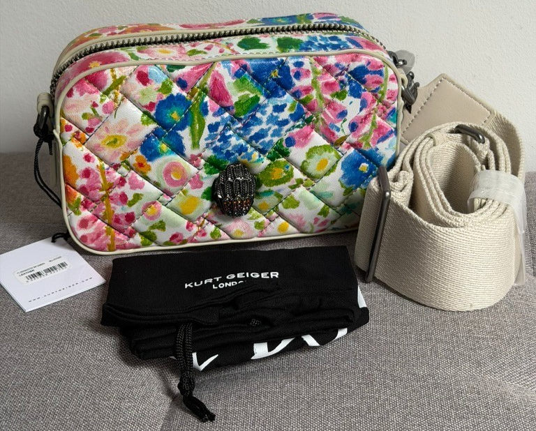 Kurt Geiger Leather Floral Couture Small Kensington Camera Bag NWT RP£169 Free🚚