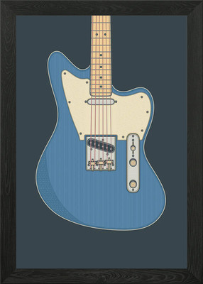 Offset Telly Guitar Framed Wall Art Poster Canvas Print Picture