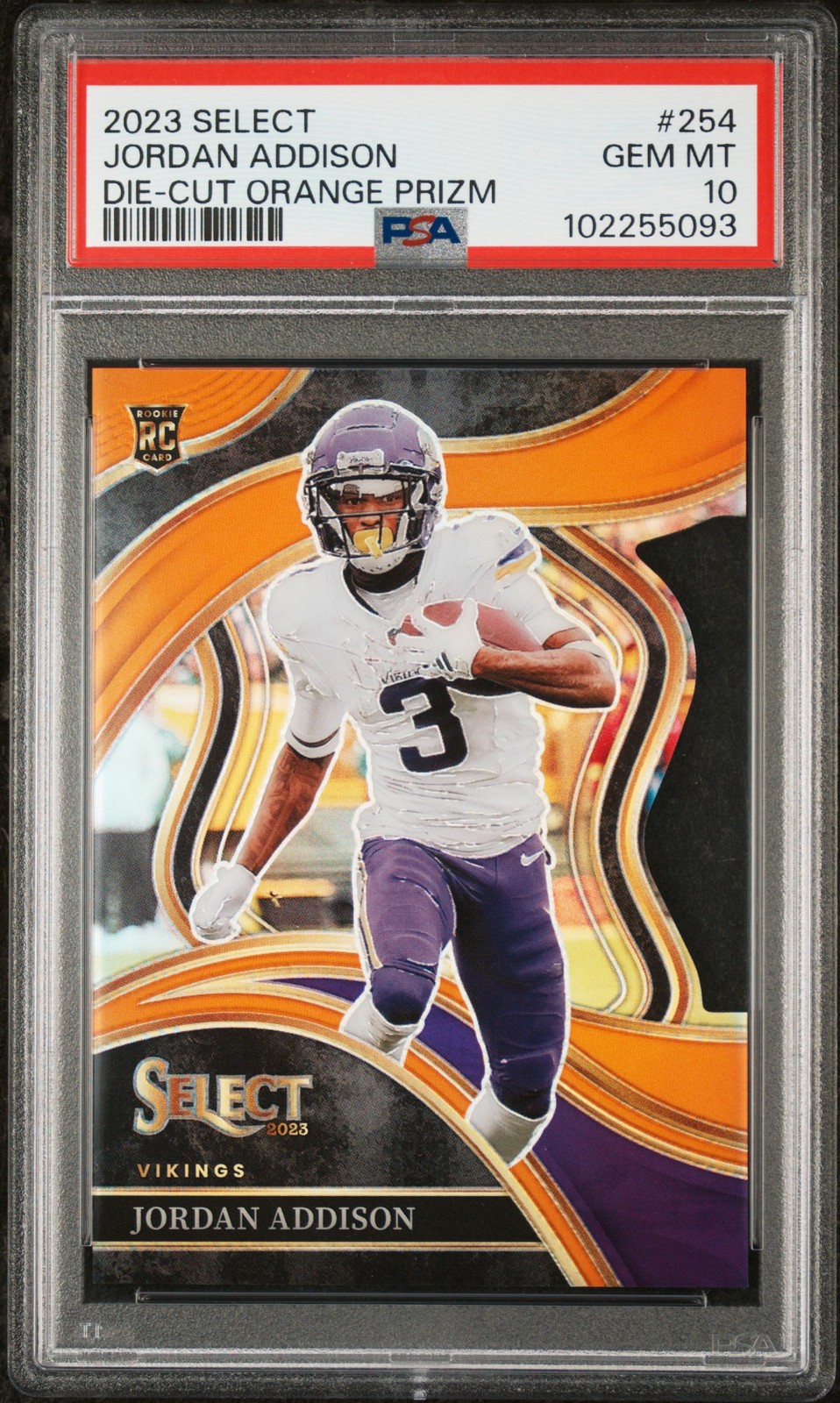 2023 PANINI SELECT DIE-CUT ORANGE PRIZM #254 JORDAN ADDISON 116/399 PSA 10