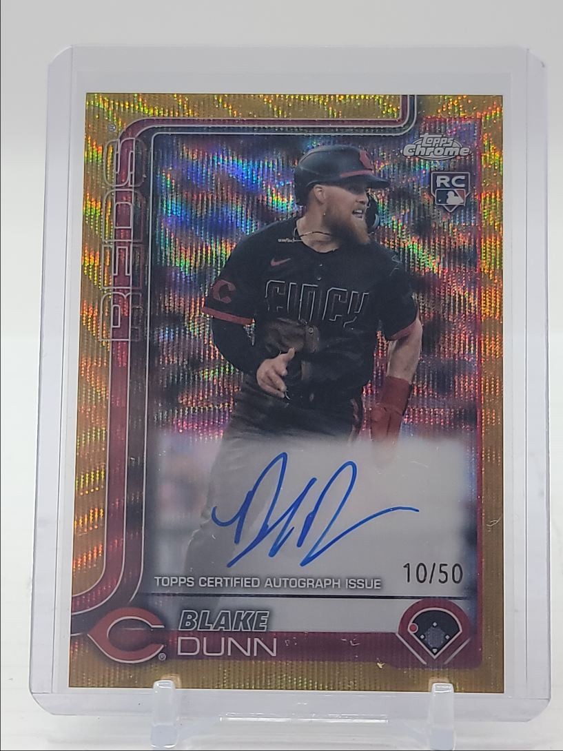 BLAKE DUNN 2025 TOPPS CHROME ROOKIE GOLD WAVE REFRACTOR RC AUTO /50 Q3562