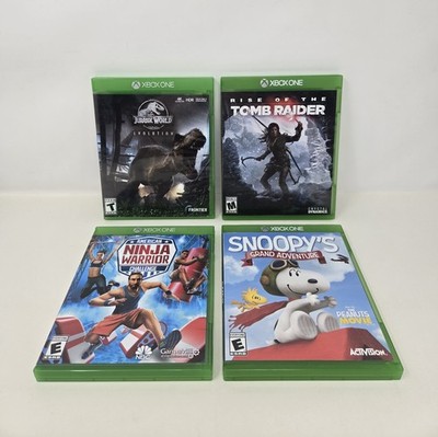 Xbox One Lot: Jurassic Park Evolutions & Tomb Raider & Ninja Warrior & Snoopy's