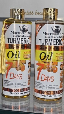 X2 Marokkanisches Argan ätherische Öle 6 in 1 Kurkuma Super Whitening Öl 300ml X 2