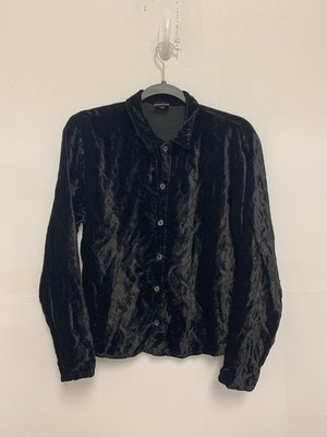 CP SHADES Crushed Velvet Button Up Top Small Whimsigoth Witchy Girl Glam Party