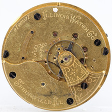 ILLINOIS 18s, 1080516 GRADE 2, 11j POCKET WATCH MOVEMENT, FOR REPAIR (IJ)