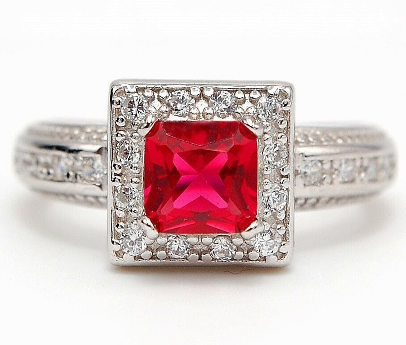 1CT Heat Treated Rubellite Tourmaline 925 Solid Sterling Silver Ring Sz 8 U2-6