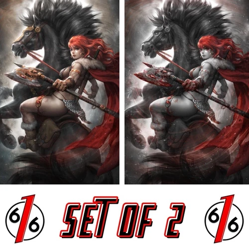 🔥🗡️ RED SONJA NOIR #1 KENDRICK KUNKKA LIM 616 Virgin Variant Set LTD 500