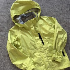 REI Co-op Jacket Kids Highlighter Yellow Hooded Rain Shell Size XXS 4-5 