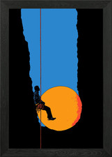 Quadro Stampa su Tela Poster Arte da Parete con Cornice Scalatore e Tramonto