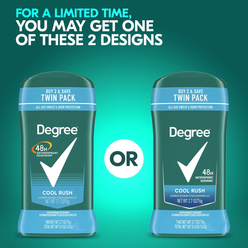 (2 Pack) Deodorante Uomo Antitraspirante Originale per Uomo Cool Rush Twin Pack, 2.7 - Foto 4 di 11
