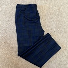 NWT Brooks Brothers Pants Womens 12 34x27 Blue Plaid Crop Wool Preppy Old Money