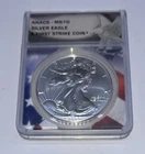 2023 ANACS GRADED MS 70 SILVER EAGLE A FIRST STRIKE COIN