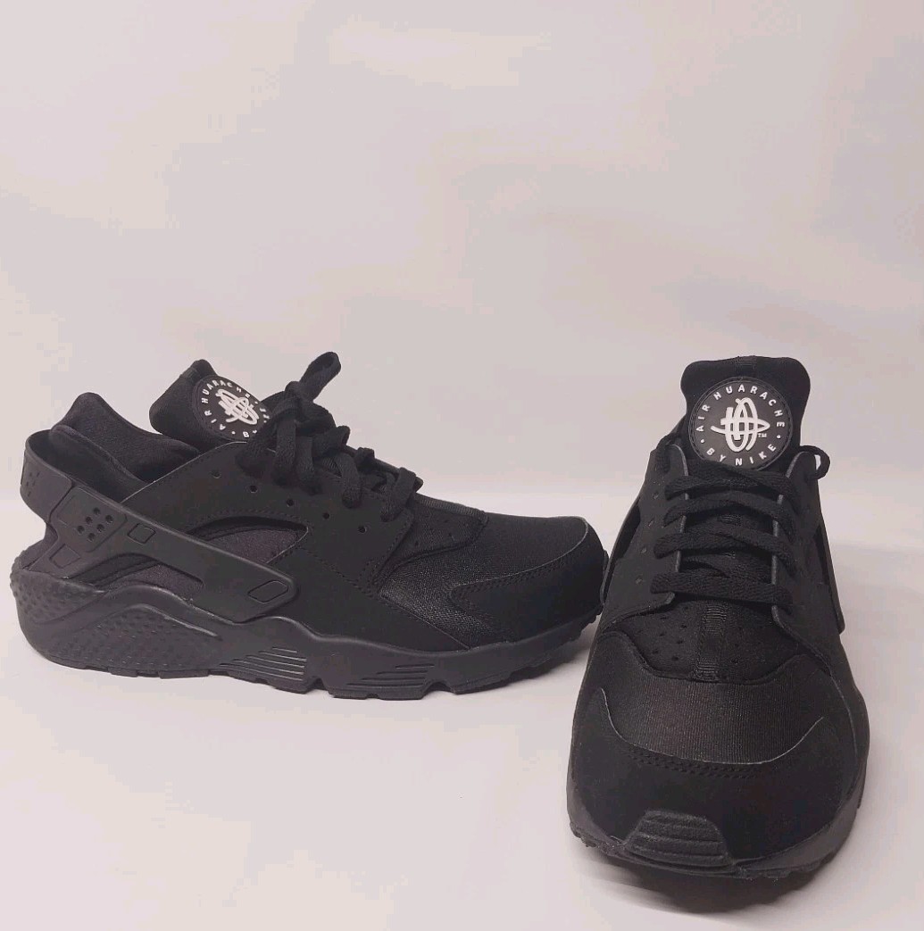 SAOLA Nike Air Huarache Uomo Taglia 10 Triple Nero Sneakers Sportive Casual 318429 003