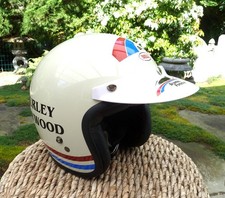 VINTAGE HURLEY HAYWOOD,, BRUMOS PORSCHE RACING BELL FULL SIZE TRIBUTE HELMET,MED