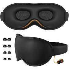 Light Blocking Sleep Mask with Adjustable Strap, 3D Eye Mask for Black