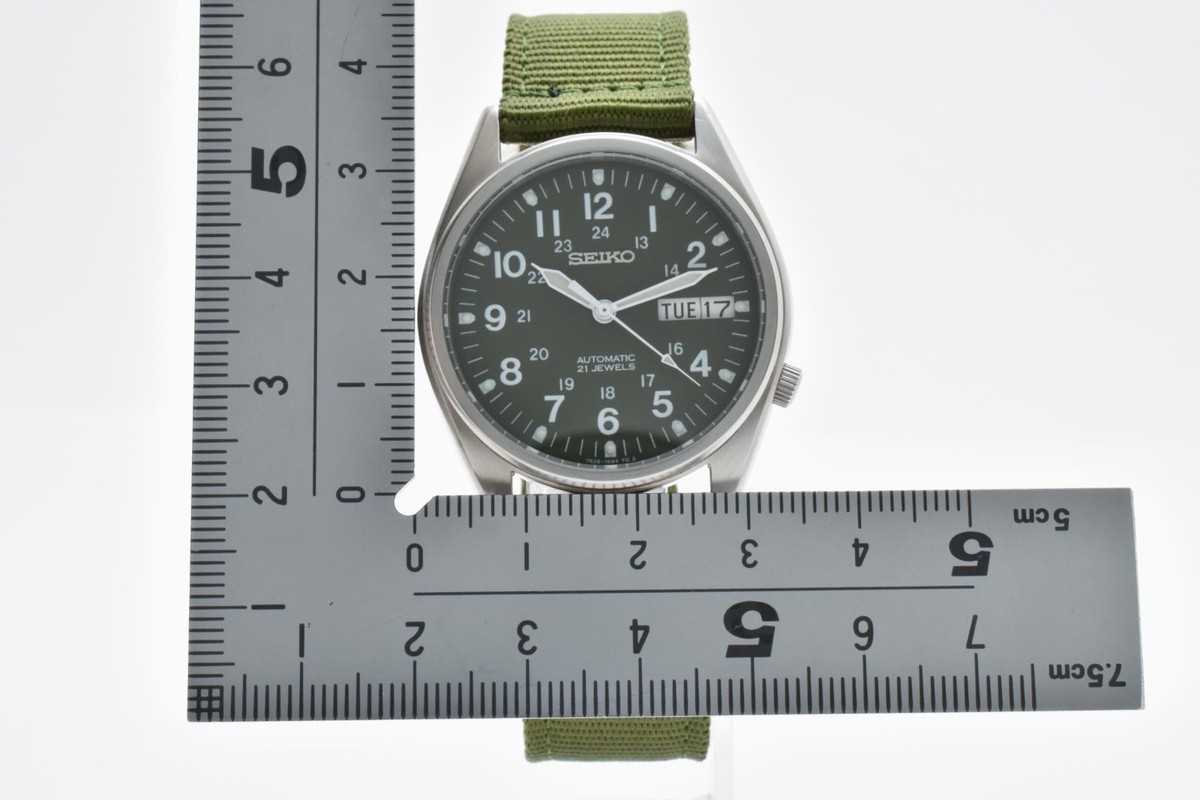 NEAR MINT] SEIKO 5 Military Dial Green Automatic Men's Watch 7S26