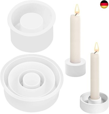 Rayher Silicone Mould Candle Holder, Pack of 2 - For Taper Candles and Tea Light