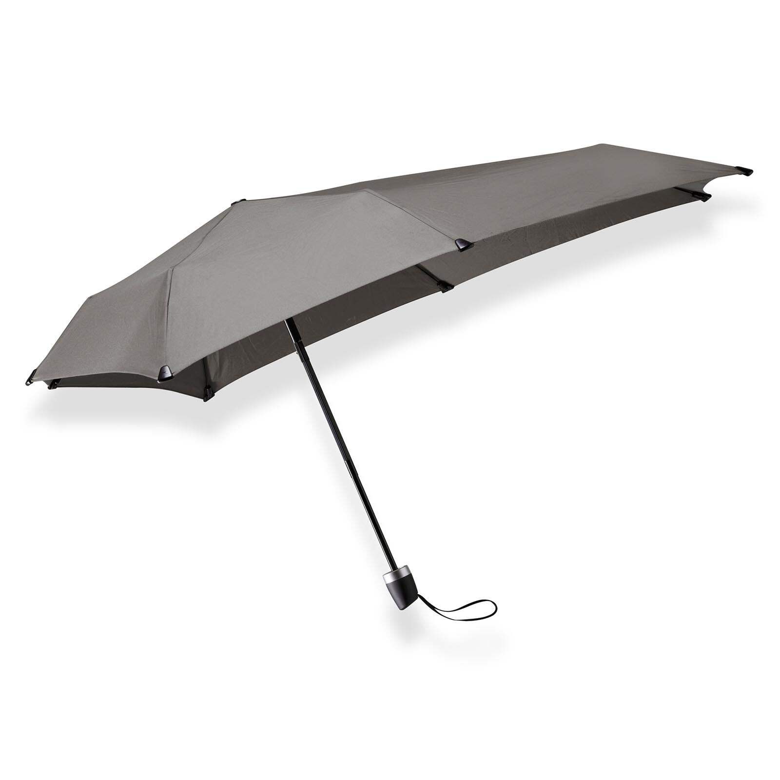 Senz Manual Folding Storm Umbrella - Silk Grey | UPF 50+ UV Protection | Windpro