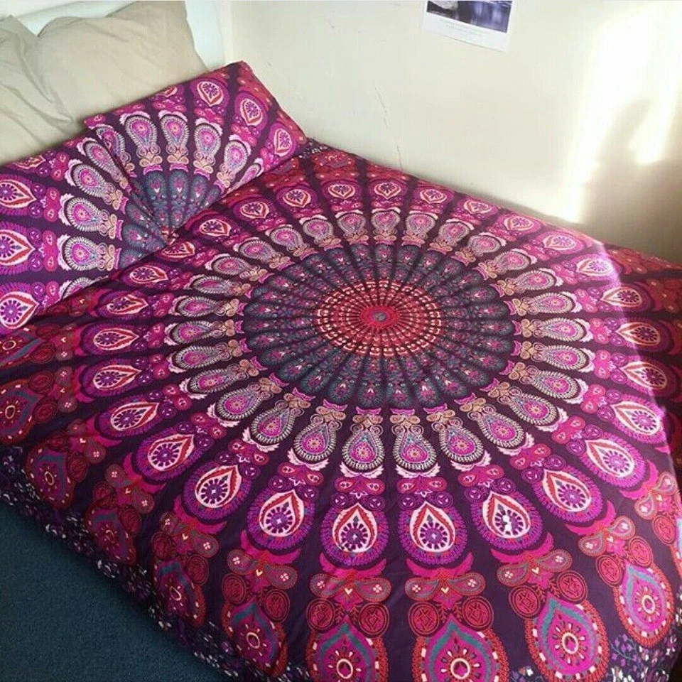 Mandala Indian Duvet Cover Hippie Handmade Doona Quilt Cover Boho Bedding Set - image 2 of 4