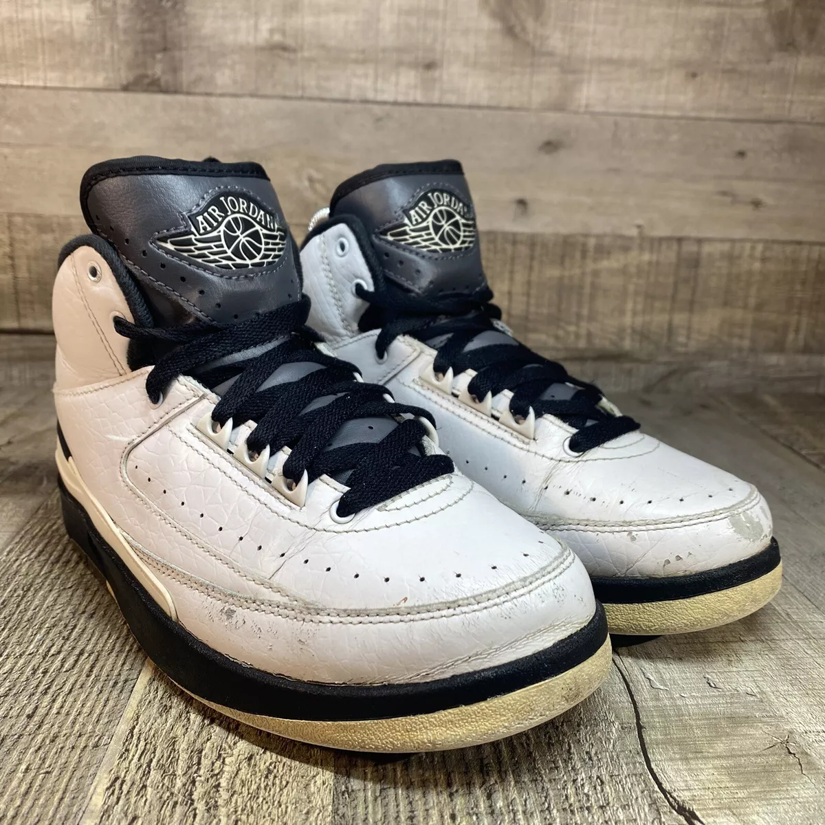 Nike Air Jordan 2 Retro Wing It Shoes Size 4.5Y GS White Black 834283-103