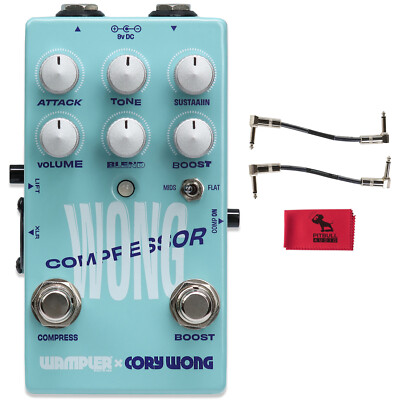 Wampler Cory Wong Compressor / Boost Pedal w/ Patch Cables & Cloth