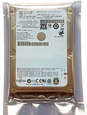160 GB SATA Fujitsu MJA2160BH 5400rpm 8MB HDD 2.5 160 GB SATA Fujitsu MJA2160BH 5400rpm 8MB HDD 2.5