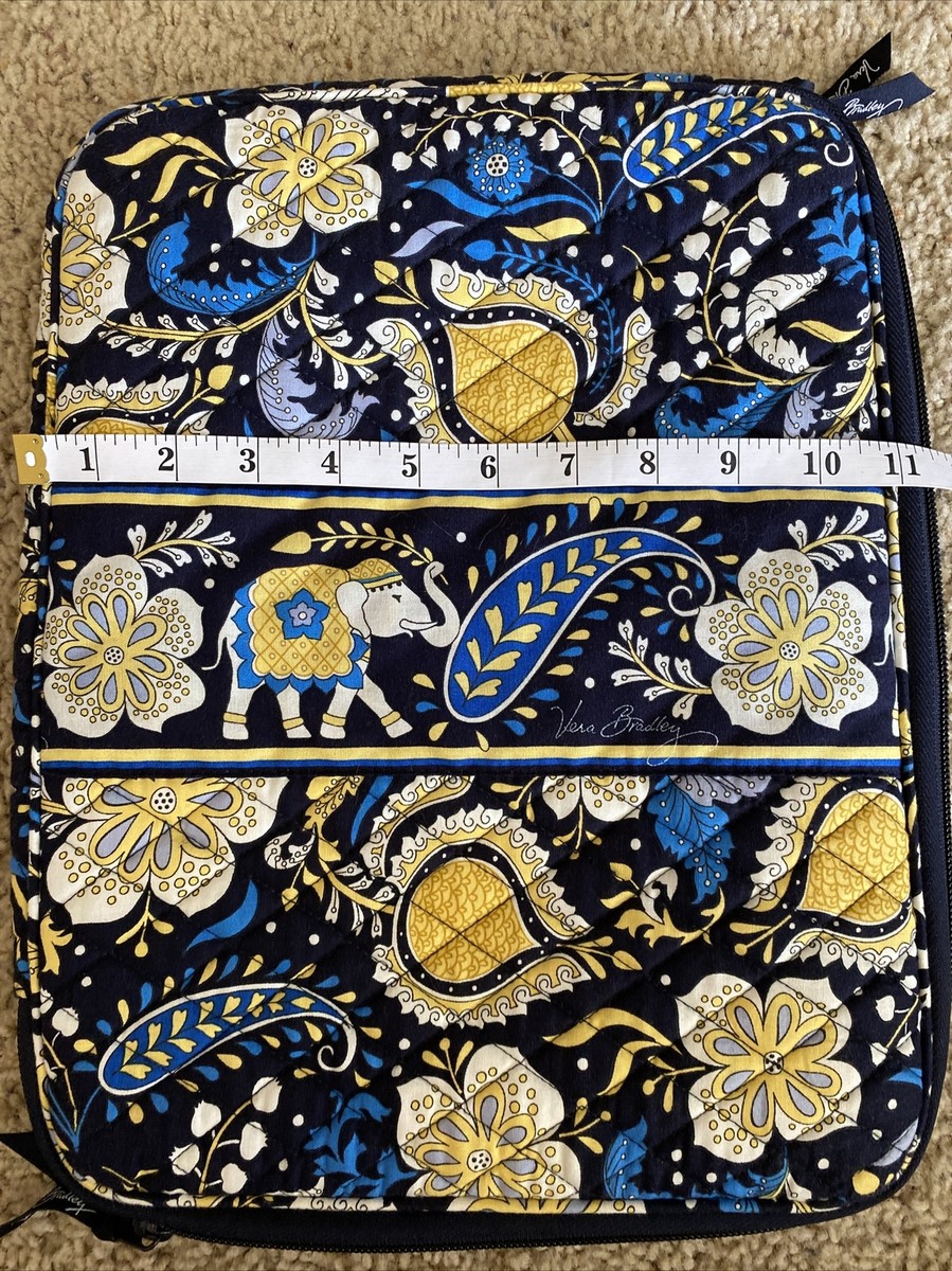 VERA BRADLEY Tablet Sleeve Quilted Cover Bag Ellie Blue Elephant