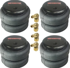 airmaxxx 2500 Bags Set of 4 + 1/4" Elbows Universal Air Ride Springs