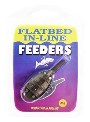 Dinsmores Flatbed In Line Futterspender, Angelausrüstung, 24 g, Schwarz