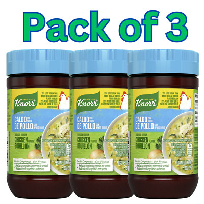 Knorr Reduced Sodium Chicken Flavor Bouillon, 7.9 oz Jars, Pack of 3