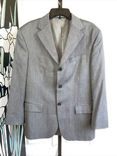 Oscar de la Renta Men  s 100 Wool Blazer Suit Jacket Grey 42R